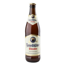 Пиво 0.5л 5.4% світле нефільтроване Weissbier Benediktiner пл