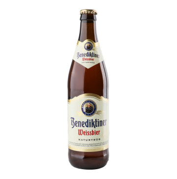Пиво 0.5л 5.4% світле нефільтроване Weissbier Benediktiner пл