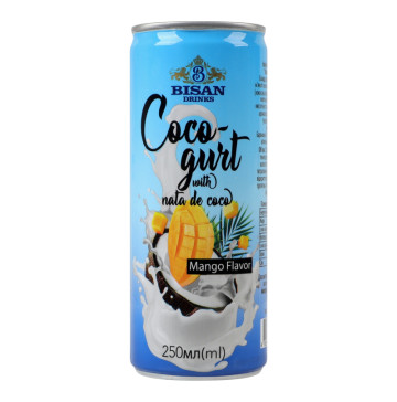 Напій кокосовий з ароматом манго Nata de coco Bisan Drinks з/б 250мл
