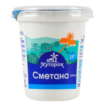 Сметана 15% Хуторок ст 350г