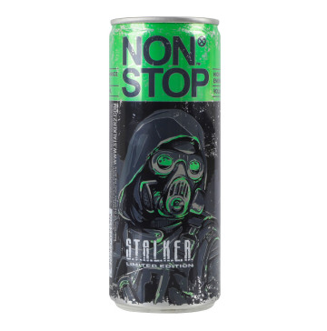 Напій енергетичний безалкогольний сильногазований Stalker Green Non Stop з/б 250мл
