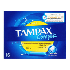 Тампони гігієнічні з аплікатором Regular Compak Tampax 16шт