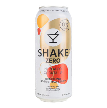 Напій безалкогольний соковмісний сильногазований Shake Sparkling Rose Strawberry Zero з/б 500мл