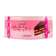 Торт бісквітний Празький з вишнею Tarta к/у 450г