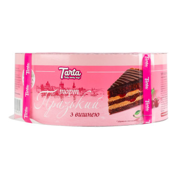 Торт бісквітний Празький з вишнею Tarta к/у 450г