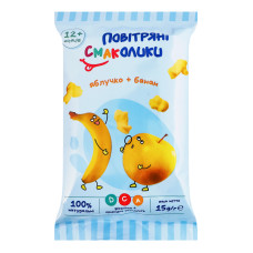 Сніданки сухі круп'яні для дітей від 12міс Яблучко + банан Повітряні Смаколики м/у 15г