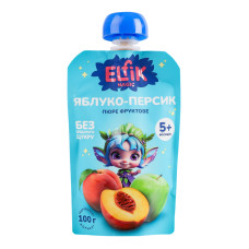 Пюре для дітей від 5міс фруктове Яблуко-персик Elfik Magic д/п 100г