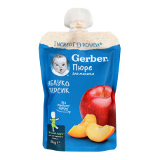 Пюре для дітей від 6міс Яблуко-персик Gerber д/п 150г