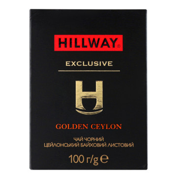 Чай чорний цейлонський байховий листовий Golden Ceylon Exclusive Hillway к/у 100г