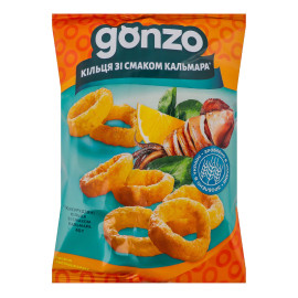 Кільця кукурудзяні зі смаком кальмара Gonzo м/у 40г