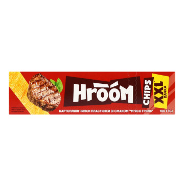 Чипси картопляні пластинки М'ясо гриль XXL Hroom! к/у 100г
