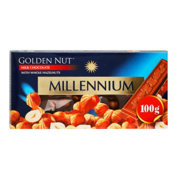 Шоколад молочний з горіхами Gold Millennium 90г