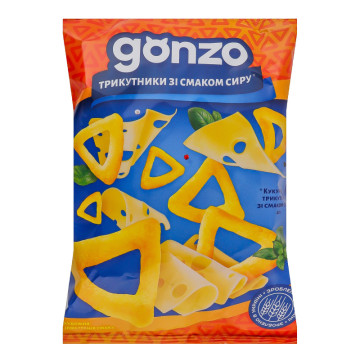 Трикутники кукурудзяні зі смаком сиру Gonzo м/у 40г