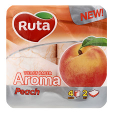 Папір туалетний 2-x шаровий Peach Aroma Ruta 4шт