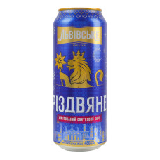 Пиво 480мл 4.2% темне пастеризоване Різдвяне Львівське з/б