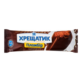 Морозиво 12% пломбір шоколадне в кондитерській глазурі Хрещатик м/у 75г