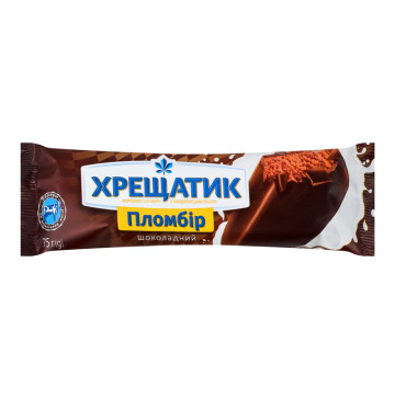 Морозиво 12% пломбір шоколадне в кондитерській глазурі Хрещатик м/у 75г