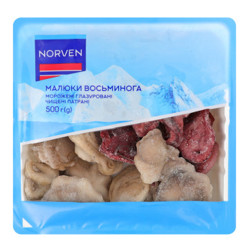 Малюки восьминога морожені глазуровані чищені потрошені Norven лоток 500г