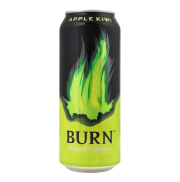 Напій енергетичний безалкогольний сильногазований Apple-kiwi Burn з/б 500мл