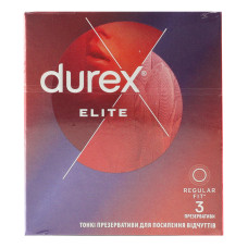 Презервативи латексні з силіконовою змазкою Elite Durex 3шт