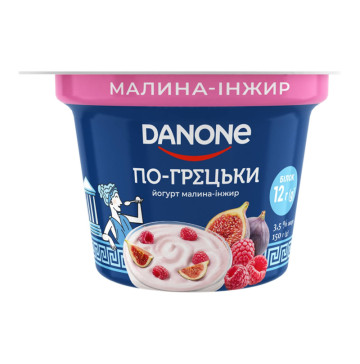 Йогурт 3.5% з наповнювачем Малина-інжир По-грецьки Danone ст 150г