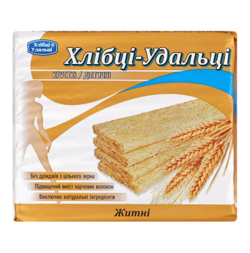 Хлібці хрусткі дієтичні Житні Хлібці-Удальці м/у 100г