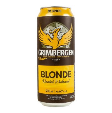 Пиво спеціальне світле пастеризоване Blonde Grimbergen 6.7% з/б 500мл