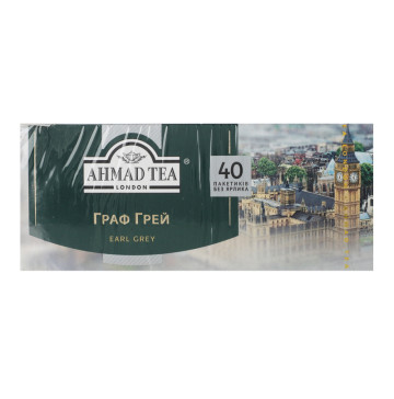 Чай чорний байховий дрібний з ароматом бергамоту Earl Grey Ahmad Tea к/у 40х2г