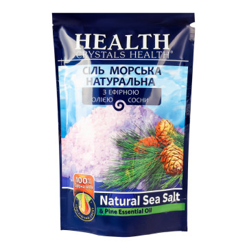 Сіль для ванн морська натуральна з ефірною олією сосни Crystals Health 500г