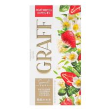 Чай зелений байховий з ароматом полуниці та базиліка з натуральним підсолоджувачем Полуничне ігристе Graff к/у 20х1.5г