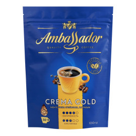 Кава натуральна розчинна сублімована Crema Gold Ambassador д/п 100г