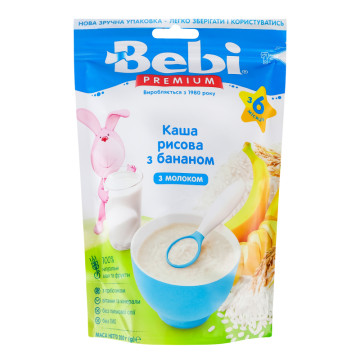 Каша молочна для дітей від 6міс Рисова з бананом Premium Bebi д/п 200г