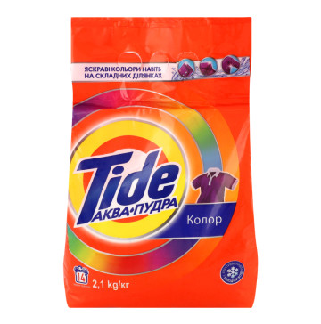 Засіб миючий синтетичний порошкоподібний Color Аква-Пудра Tide 2.1кг