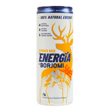 Напій безалкогольний газований тонізувальний соковий зі смаком цитрусових Energia Borjomi з/б 240мл