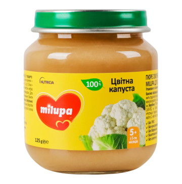 Пюре для дітей від 5міс овочеве Цвітна капуста Milupa с/б 125г