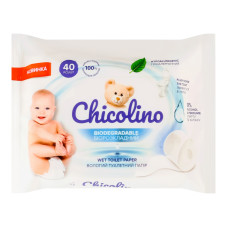 Папір туалетний вологий для дітей біорозкладний Chicolino 40шт