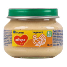 Пюре м'ясне для дітей від 6міс Індичка Milupa с/б 80г
