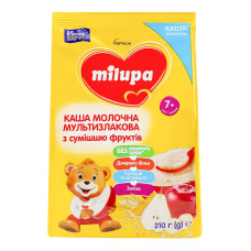 Каша молочна для дітей від 7міс суха мультизлакова з сумішшю фруктів Milupa м/у 210г