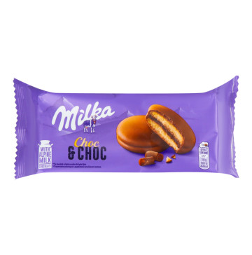 Тістечко-сендвіч бісквітне Choc&Choc Milka м/у 150г