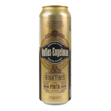 Пиво 0.568л 5.2% світле фільтроване пастеризоване Rinktinis Premium Lager Volfas Engelman з/б