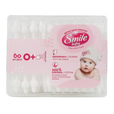 Палички ватні для дітей з обмежувачем Baby Smile 60шт