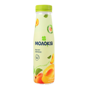 Йогурт 1.4% питний Абрикос Молокія п/пл 250г