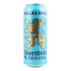 Пиво 0.5л 5.1% світле пастеризоване Original Löwenbräu з/б