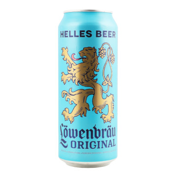 Пиво 0.5л 5.1% світле пастеризоване Original Löwenbräu з/б