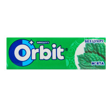 Гумка жувальна без цукру з підсолоджувачами М'ята Orbit м/у 14г