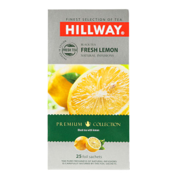 Чай чорний байховий дрібний Fresh lemon Hillway к/у 25х1.5г