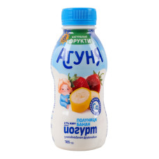 Йогурт 2.7% для дітей від 8міс з наповнювачем фруктовим Полуниця-банан Агуня п/пл 185г