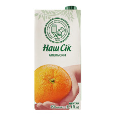 Нектар апельсиновий неосвітлений Наш сік т/п 0.95л