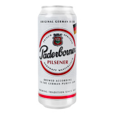 Пиво 0.5л 4.8% світле фільтроване солодове пастеризоване Pilsener Paderborner з/б
