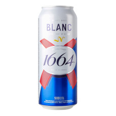 Пиво спеціальне 0.5л 4.8% світле пшеничне пастеризоване Blanc Kronenbourg 1664 з/б